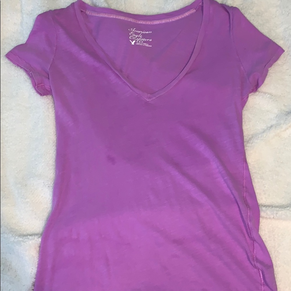 American Eagle purple v-neck shirt: medium